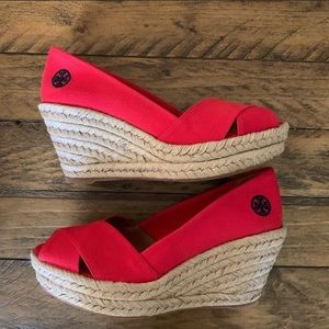 Red Tory Burch Espadrilles  NEW IN BOX